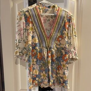 Anthropology Blink floral top